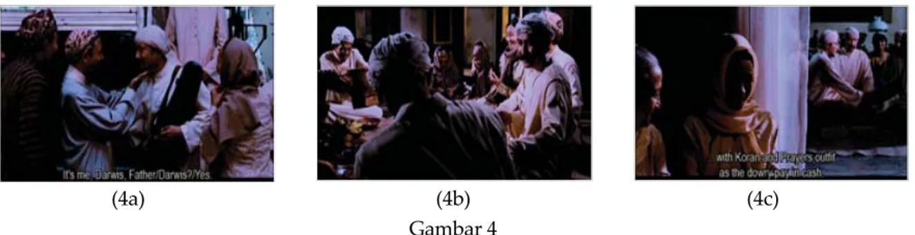 Gambar 5 merupakan rangkaian scene  yang mengetengahkan adegan pada saat                        (4a)                                                           (4b)                                                        (4c)