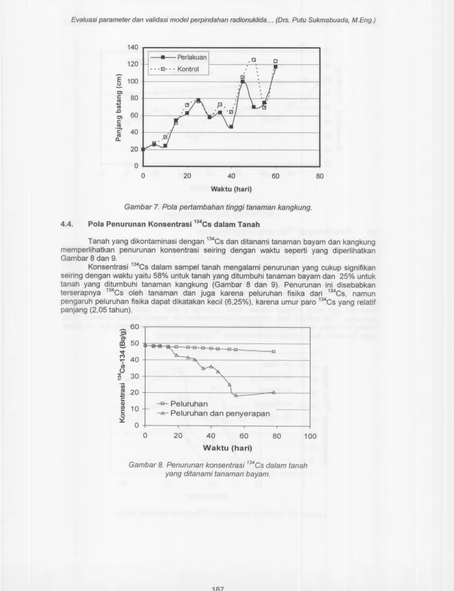 Gambar 7. Pola pertambahan tinggi tanaman kangkung.