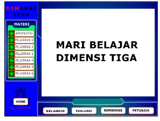 Gambar 2. Halaman menu utama  1)  Halaman Sub Materi 