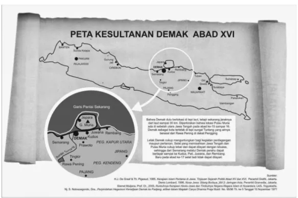 Gambar 4. Peta Wilayah Kekuasaan Kesultanan Demak  Sumber: sijai.com 