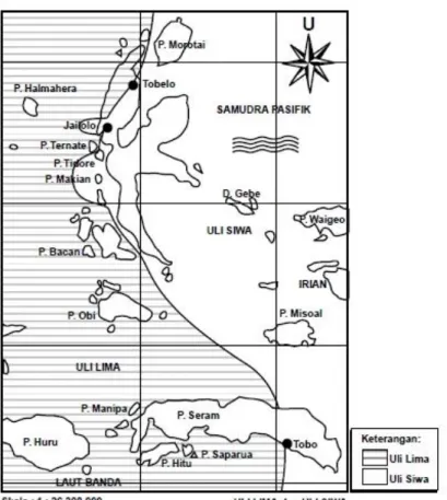 Gambar 8. Peta Wilayah Kerajaan Ternate dan Tidore  Sumber: sejarahakademik.blogspot.go.id 