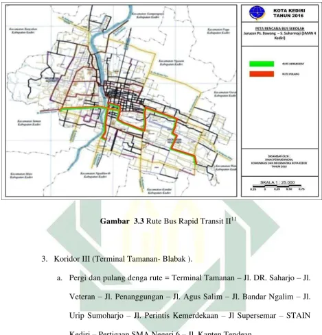 Gambar  3.3 Rute Bus Rapid Transit II11 
