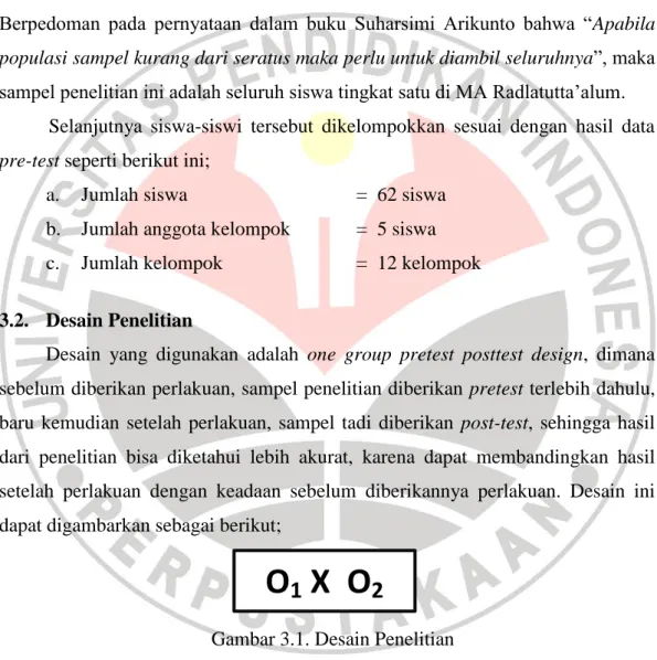 Gambar 3.1. Desain Penelitian  Keterangan; 