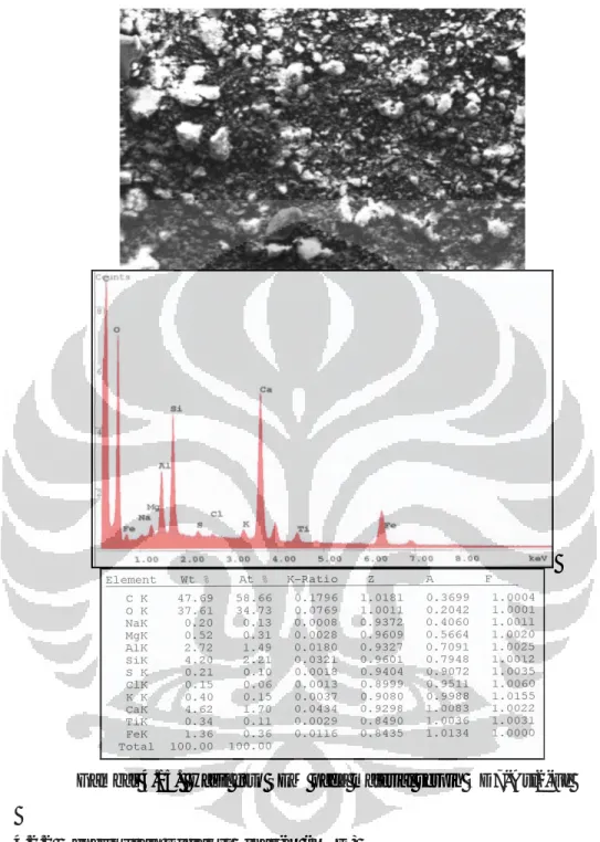 Gambar 4.15.  Hasil foto SEM pada material serpih OD7-Asl2-Fe 