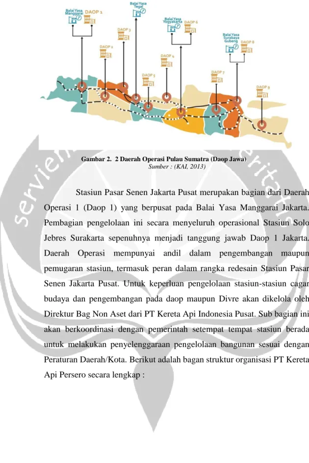 Gambar 2.  2 Daerah Operasi Pulau Sumatra (Daop Jawa)  Sumber : (KAI, 2013) 