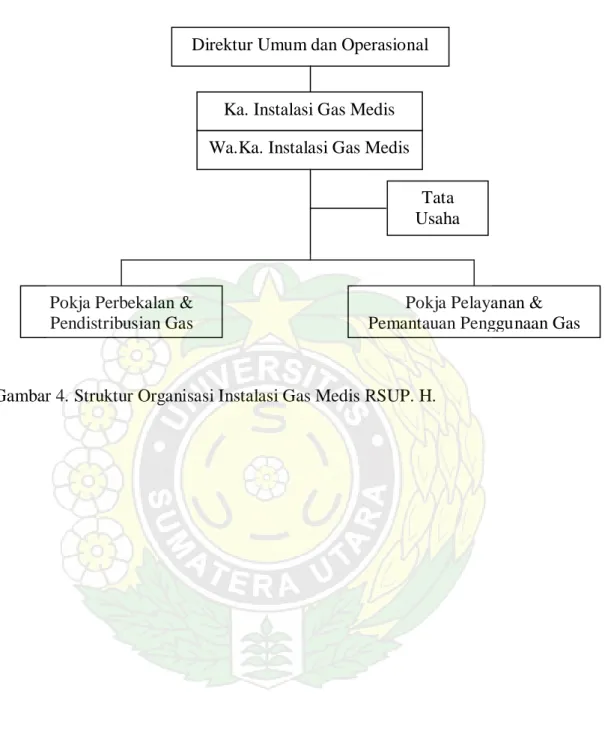 Gambar 4. Struktur Organisasi Instalasi Gas Medis RSUP. H. 