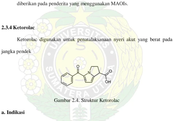 Gambar 2.4. Struktur Ketorolac  a. Indikasi 