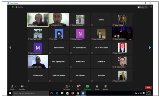 Gambar 2. Pelaksanaan Zoom Meeting Kencan Ilmiah 
