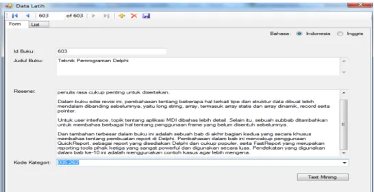 Gambar 3. Hasil text miningdata uji 