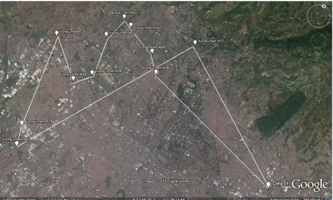 Gambar 2. Plot Data Tur 4 dari Google Earth 