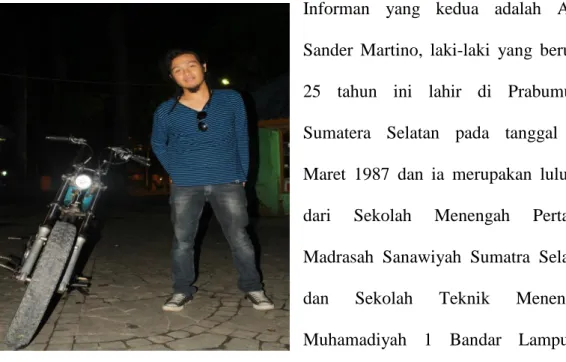 Gambar 3. Alex                   Setelah  itu  melanjutkan  studi  pada  program Diloma 3 AMIK DCC Lampung pada tahun 2006