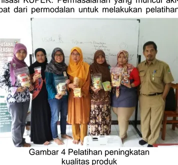 Gambar 4 Pelatihan peningkatan   kualitas produk