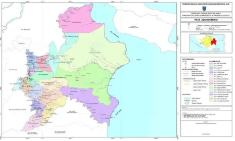 Gambar 1.1 Peta Wilayah Administrasi Kabupaten Ogan Komering Ilir 