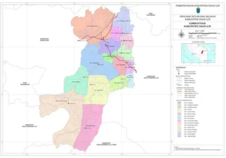 Gambar 1.2. Peta Wilayah Administrasi Kabupaten Ogan Ilir 
