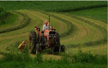 Gambar 2.8 Traktor pertanian melewati lintasan setengah lingkaran 
