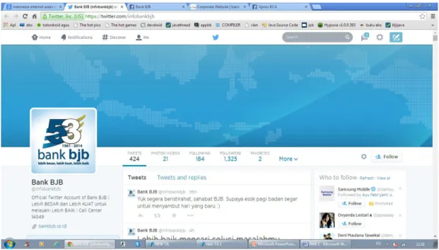Gambar 3.7 Twitter Bank bjb  Sumber : https//twitter.com/infobankbjb 