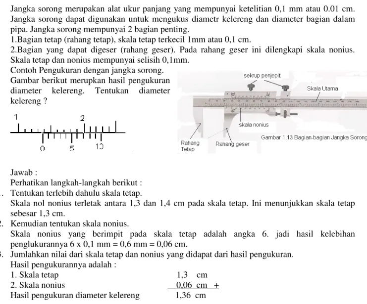 Gambar berikut merupkan hasil pengukuran  diameter  kelereng.  Tentukan  diameter  kelereng ? 