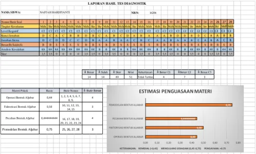 Gambar 1. Laporan hasil tes diagnostk 