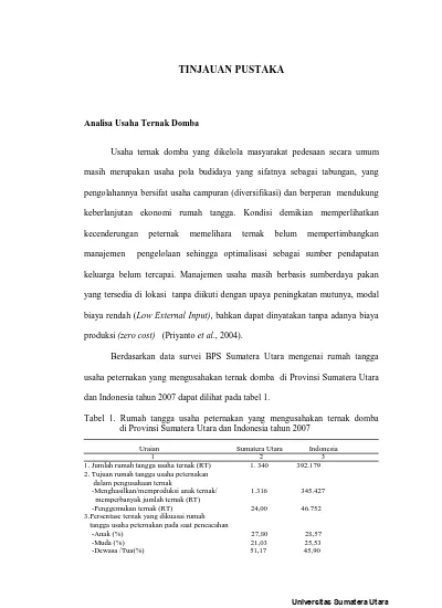 TINJAUAN PUSTAKA. Keberlanjutan Ekonomi Rumah Tangga. Kondisi Demikian ...