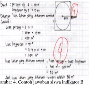 Gambar 4. Contoh jawaban siswa indikator B 