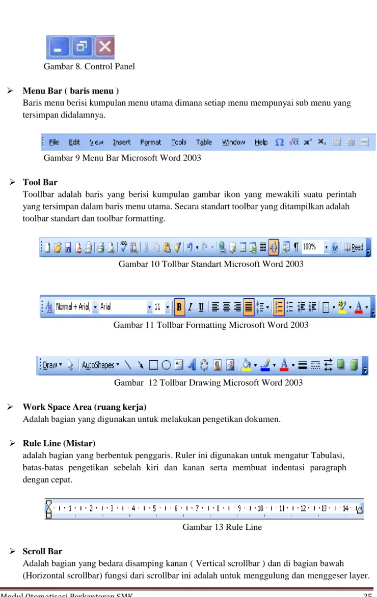Gambar 9 Menu Bar Microsoft Word 2003 