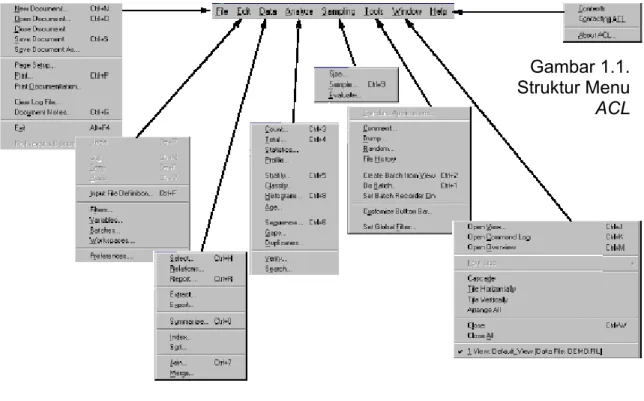 Gambar 1.1 menunjukkan bentuk struktur menu ACL. 