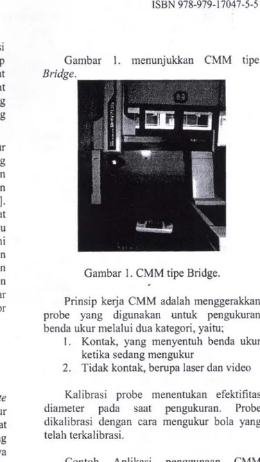 Gambar I. menunjukkan CMM tipe Bridge.