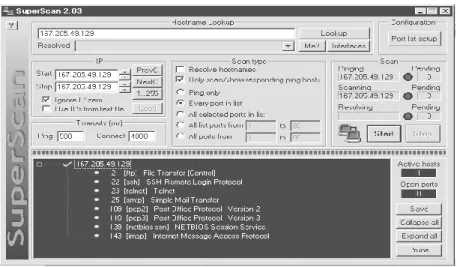 Gambar 5 SuperScan : Scanning Port 