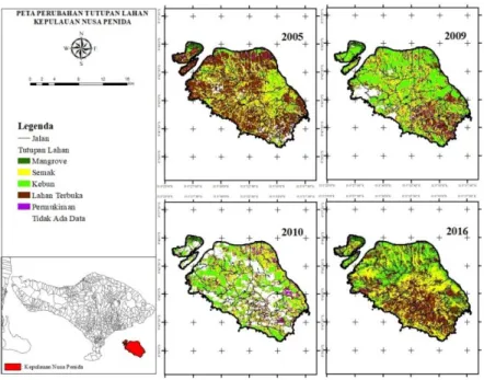 Gambar 2. Perubahan tutupan lahan Kepulauan Nusa Penida 