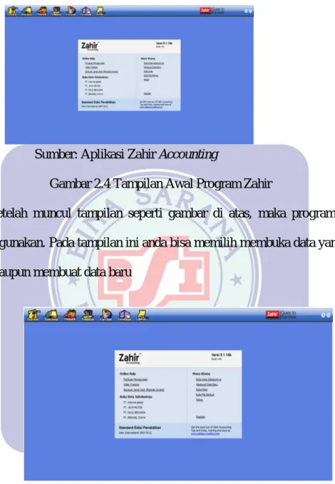 Gambar 2.4 Tampilan Awal Program Zahir 