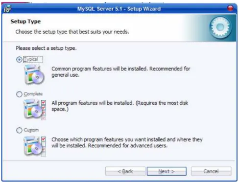 Gambar 1.3 MySQL Server 5.1-Setup Wizard (2)  4444....  Langkah Langkah  Langkah 4444 Langkah 