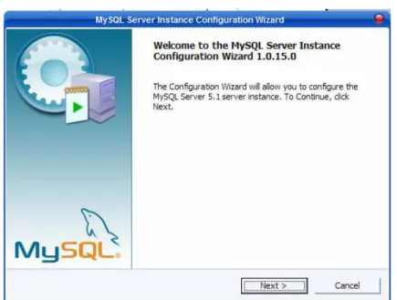 Gambar 1.8 MySQL Server Instance Configuration Wizard (1)  9999....  Langkah Langkah  Langkah 9999    Langkah 