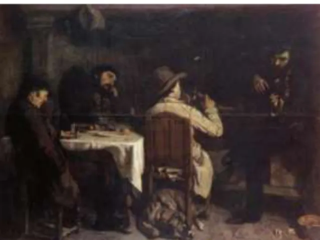 Gambar 6 : “After dinner at Ornans” Gustave Courbet, 1848  Sumber :  http://www.markijar.com 