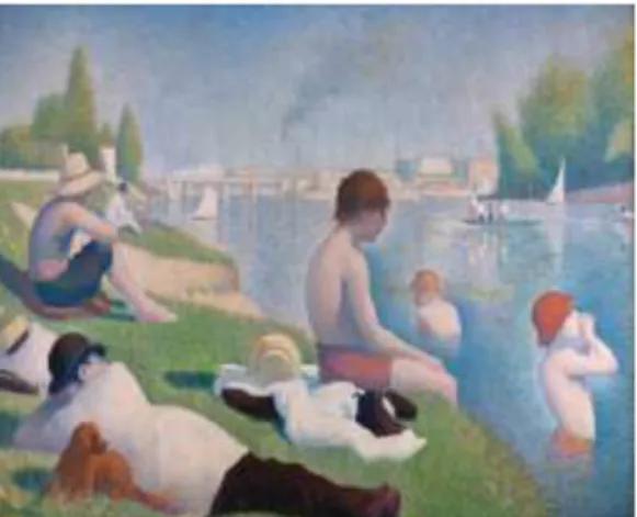 Gambar 8 : Lukisan Georges Seurat “Bathers at Asnières”, 1844  Sumber :  http://www.itsmylife.blogger.com 