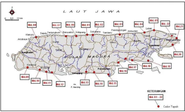 Gambar 1. Lokasi Calon Tapak Instalasi Desalinasi Air Laut dengan Tenaga Nuklir di Madura [1] 