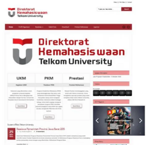 Gambar 1.1 Capture Website Student Affairs Halaman Beranda  Sumber: Direktorat Kemahasiswaan,  