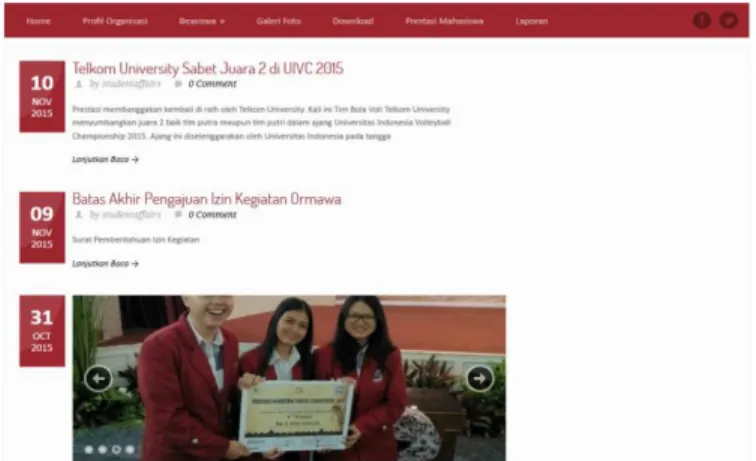 Gambar 1.4 Capture Website Student Affairs Halaman UKM  Sumber: Direktorat Kemahasiswaan, 