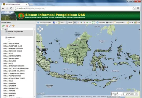 Gambar 3.1. Halaman Utama Sistem Informasi Pengelolaan DAS  (SIPDAS) 