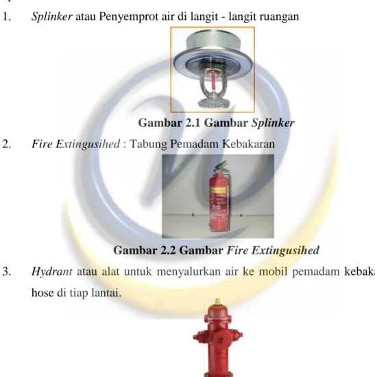 Gambar 2.1 Gambar Splinker  2.  Fire Extingusihed : Tabung Pemadam Kebakaran 