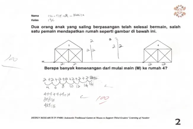 Gambar 27. Hasil kerja siswa untuk masalah rumah 1 – 4 