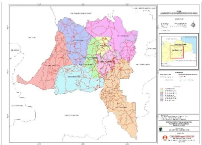 Gambar 1. Peta Administrasi Kabupaten Batanghari  Sumber : Bappeda Batanghari, 2020 