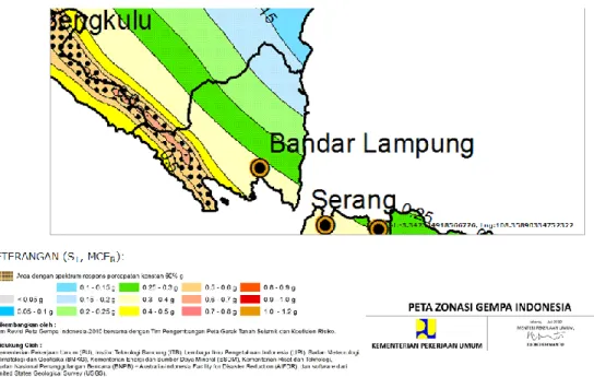 Gambar 2.2. Peta Parameter S 1  Kota Bandar Lampung dan Sekitarnya.