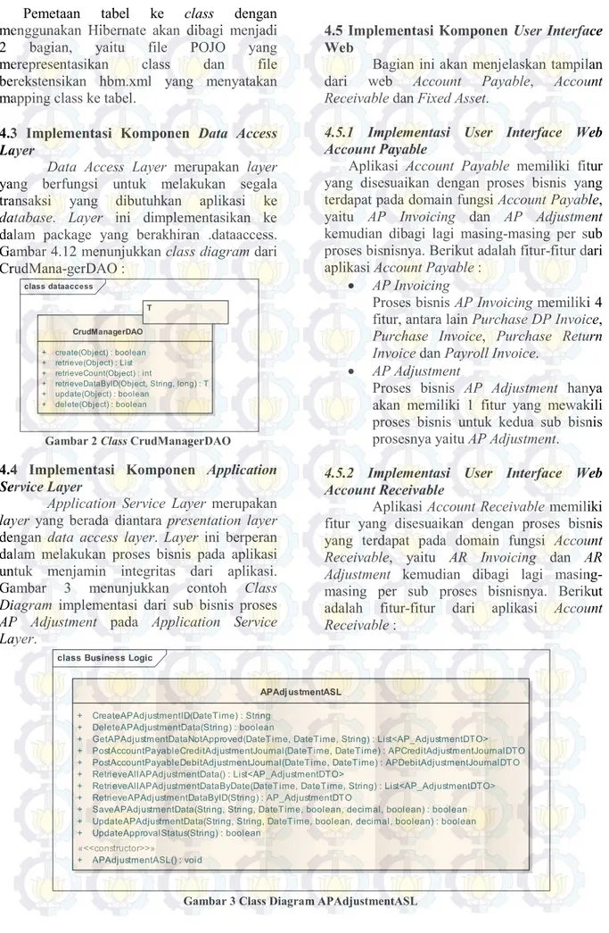 Gambar 4.12 menunjukkan class diagram dari  CrudMana-gerDAO : 