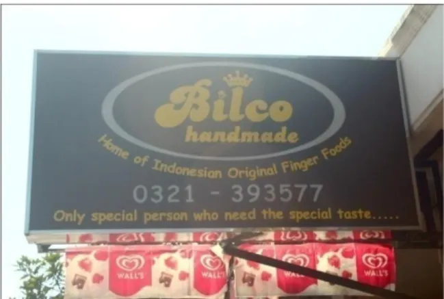 Gambar 1. Papan Nama Bilco Handmade Finger  Foods 