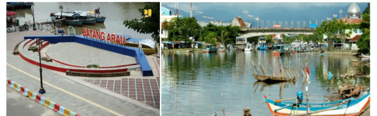 Gambar 7.  Muaro yang akan dijadikan Marinanya Kota Padang (Sumber; Google Map) 