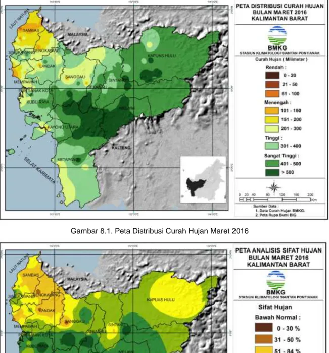 Gambar 8.1. Peta Distribusi Curah Hujan Maret 2016 