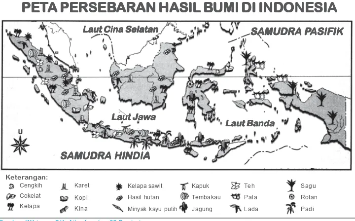 Gambar 3.7 Sejumlah petani di Jawa Barat sedang memanenpadi. Pulau Jawa termasuk daerah penghasil beras.