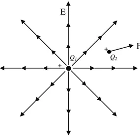 Gambar 2. 2 Vektor medan gaya suatu muatan titik 