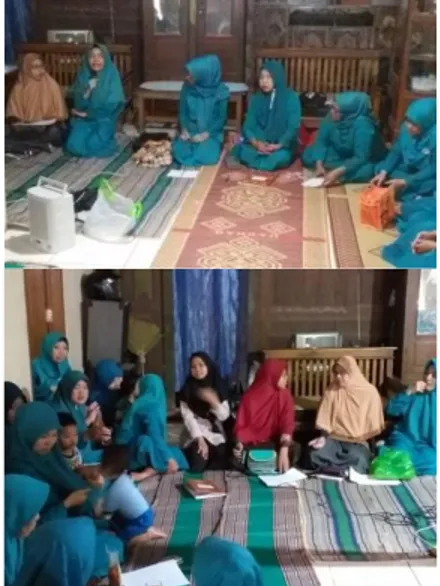 Gambar 4 terlihat bahwa jumlah  ibu-ibu PKK memenuhi ruangan bagian dalam rumah. 