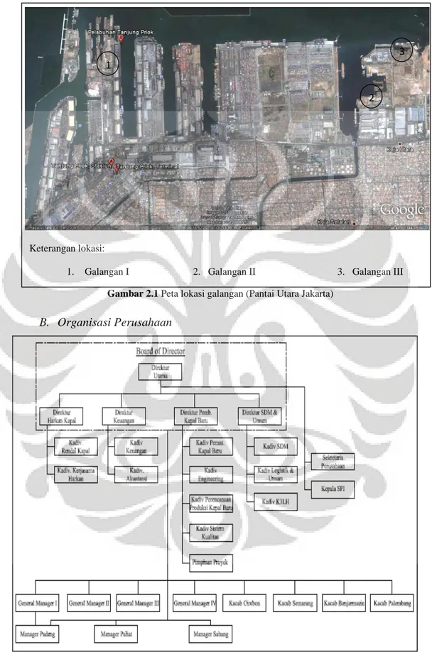 Gambar 2.2 Struktur Organisasi Perusahaan Keterangan lokasi: 
